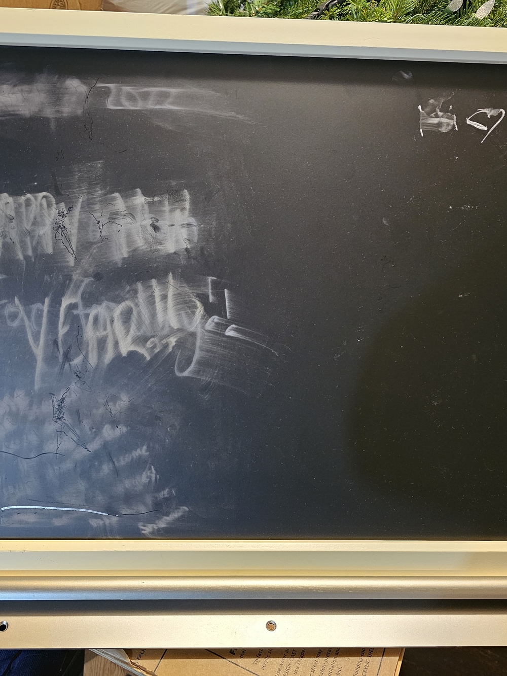 Pottery Barn Daily Organizer System Black Chalkboard with White Frame